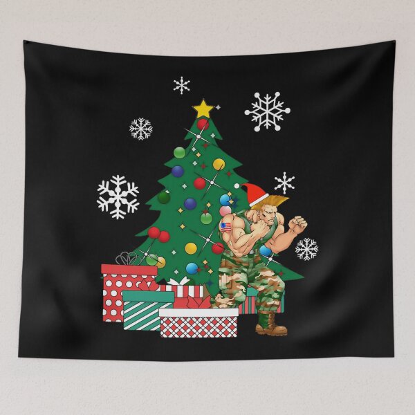 Item preview, Guile Around The Christmas Tree Street Fighter designed and sold by DesignerBomboo.