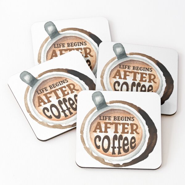Item preview, A Cup of Coffee with "Life Begins After Coffee" text art on top designed and sold by javajossi.