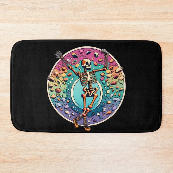 Item preview, "Dancing Skeleton Rainbow" happy colorful halloween designed and sold by GalaxyGraffiti.