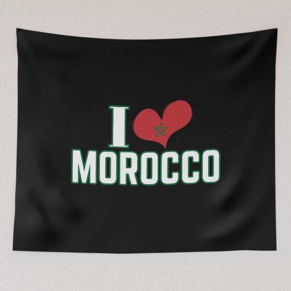 Item preview, I Love Morocco I Heart Morocco Flag designed and sold by BunBuntheDog-.