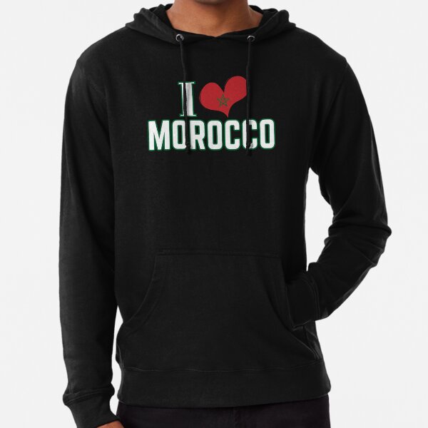 Morocco flag love heart hoodie