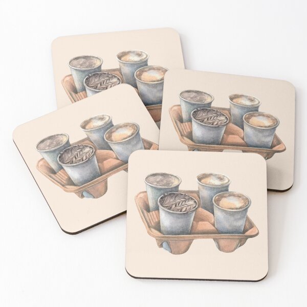 Item preview, 4 cups of coffee designed and sold by BookishSpace1.