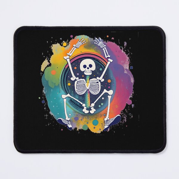Item preview, "Dancing Skeleton Rainbow" happy colorful halloween designed and sold by GalaxyGraffiti.