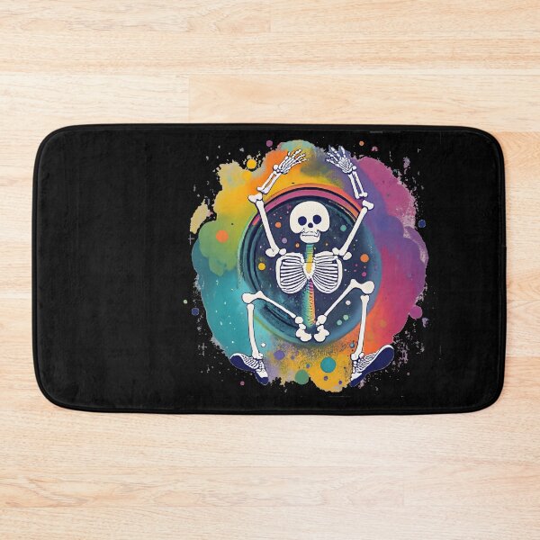 Item preview, "Dancing Skeleton Rainbow" happy colorful halloween designed and sold by GalaxyGraffiti.