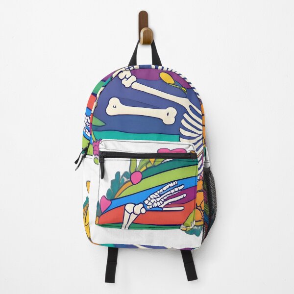 Item preview, "Dancing Skeleton Rainbow" happy colorful halloween designed and sold by GalaxyGraffiti.