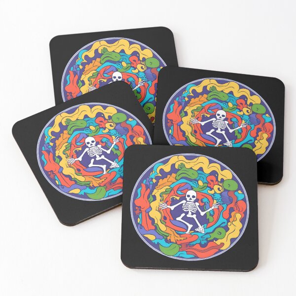 Item preview, "Dancing Skeleton Rainbow" happy colorful halloween designed and sold by GalaxyGraffiti.