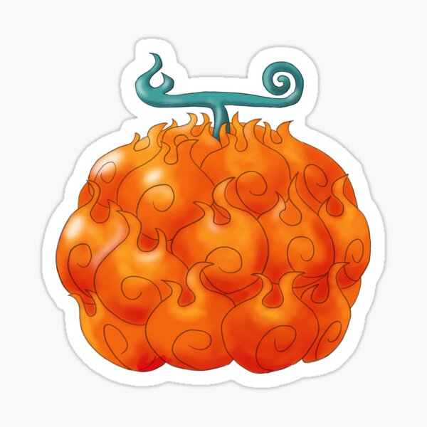 one piece mera mera no mi, flame flame fruit. Sticker for Sale by daegan0