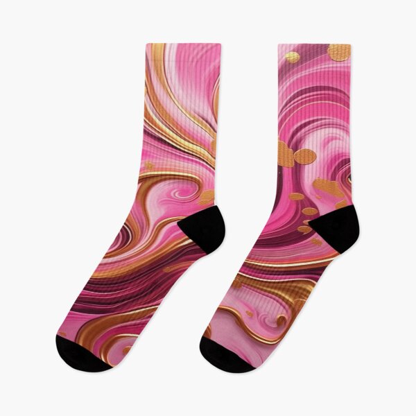 Item preview, Abstract Dark and Light Pink Marble Swirls with Veins of Gold designed and sold by BirdsnStuff.