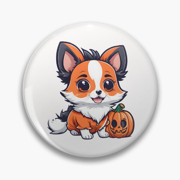 Item preview, Amazed Halloween Puppy and Pumpkin designed and sold by BloomCatB.