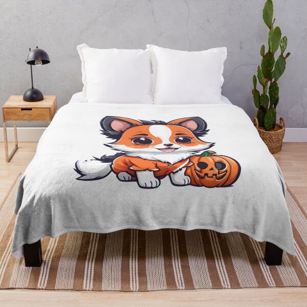 Item preview, Amazed Halloween Puppy and Pumpkin designed and sold by BloomCatB.