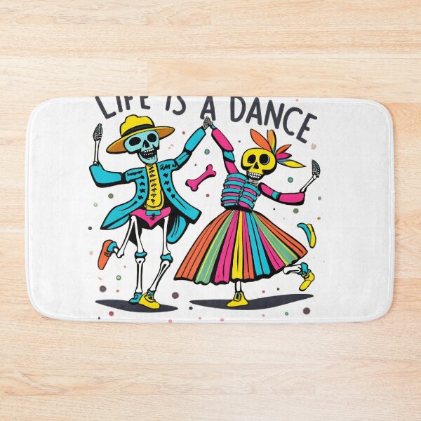 Item preview, "Dancing Skeleton Rainbow" happy colorful halloween designed and sold by GalaxyGraffiti.