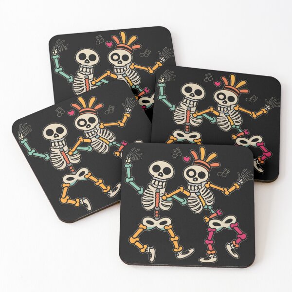 Item preview, "Dancing Skeleton Rainbow" happy colorful halloween designed and sold by GalaxyGraffiti.
