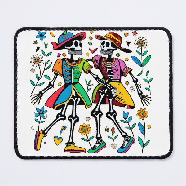 Item preview, "Dancing Skeleton Rainbow" happy colorful halloween designed and sold by GalaxyGraffiti.