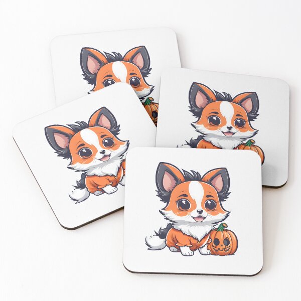 Item preview, Amazed Halloween Puppy and Pumpkin designed and sold by BloomCatB.