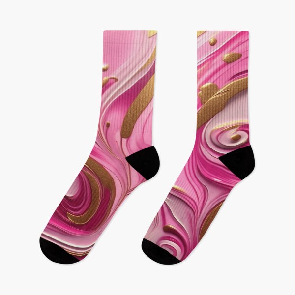 Item preview, Abstract Dark and Light Pink Marble Swirls with Veins of Gold designed and sold by BirdsnStuff.