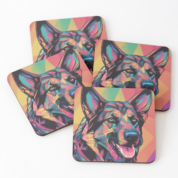 Item preview, German Shepherd Vibrant neon Outlines designed and sold by Purrfectly  Furr.