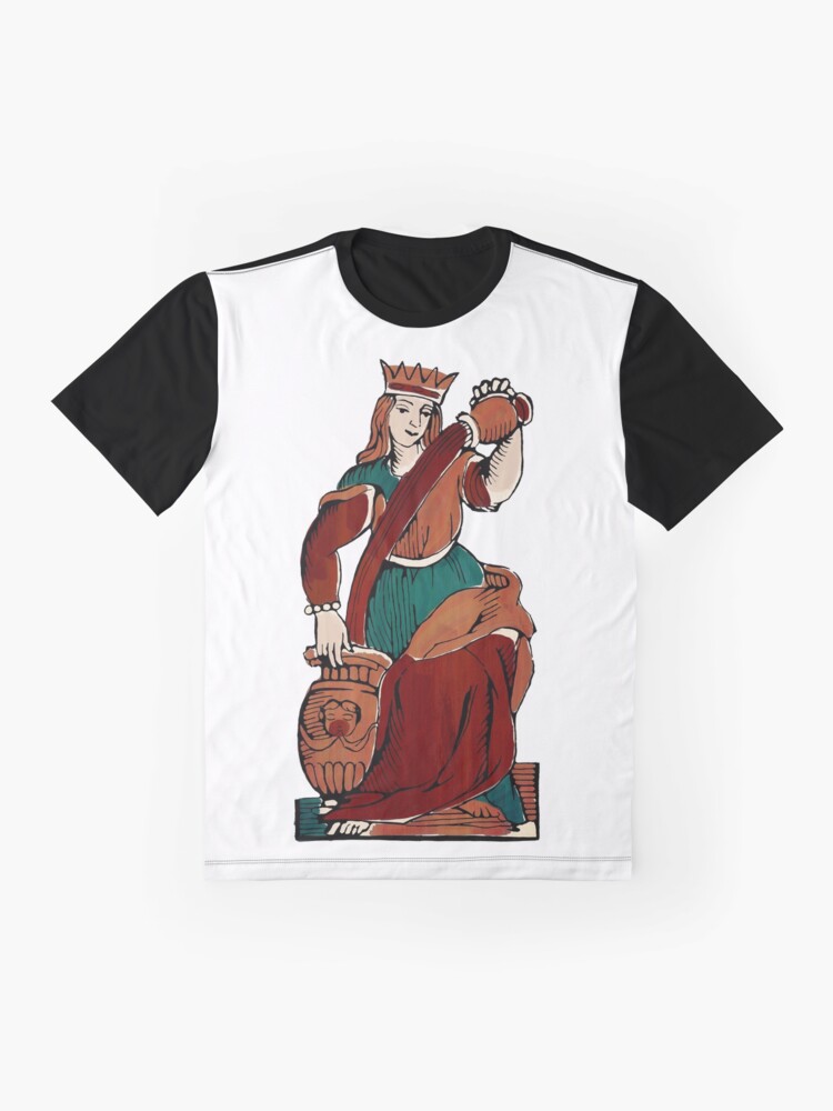 Aperçu 4 sur 5. T-shirt graphique avec l'œuvre Tempérance tarot Minchiate créée et vendue par lesmotsclefs.