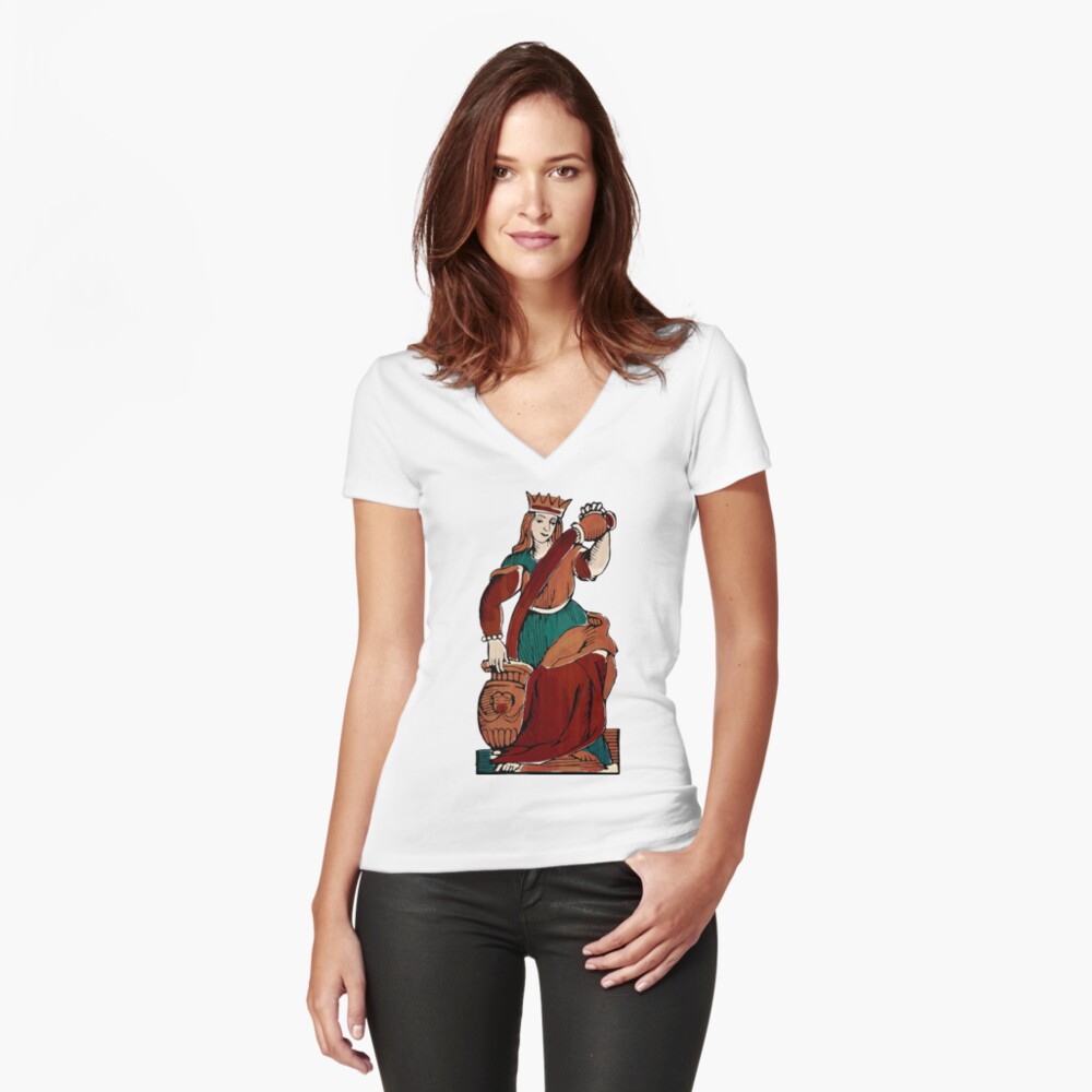 Aperçu de l'œuvre T-shirt moulant col V créée et vendue par lesmotsclefs.