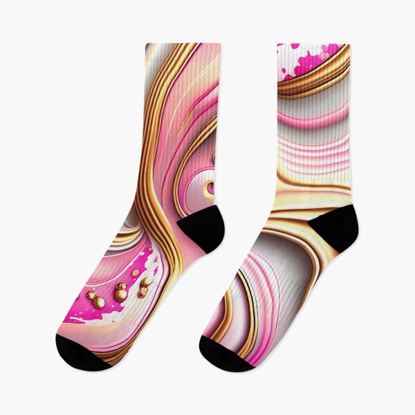 Item preview, Abstract Dark and Light Pink Marble Swirls with Veins of Gold designed and sold by BirdsnStuff.
