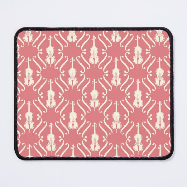 Item preview, Little cellos pattern in cream and rose pink.  designed and sold by PollycatArt.