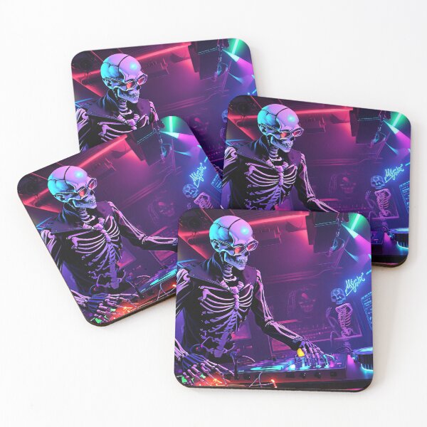 Item preview, A skeleton dj, mixer with record, with glasses designed and sold by karlosss.