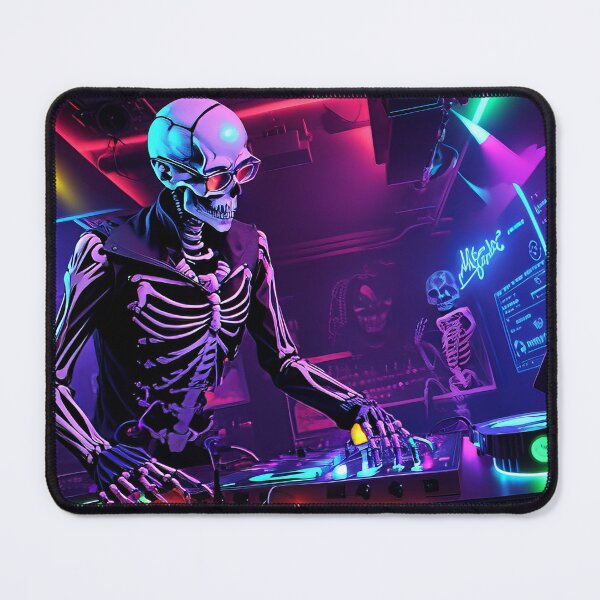 Item preview, A skeleton dj, mixer with record, with glasses designed and sold by karlosss.