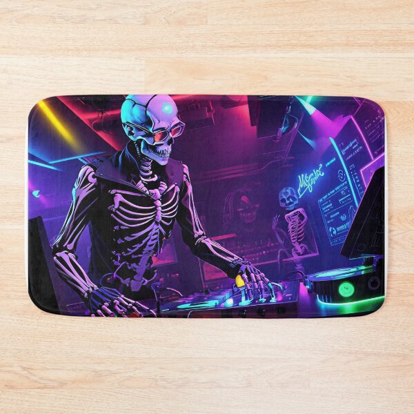 Item preview, A skeleton dj, mixer with record, with glasses designed and sold by karlosss.