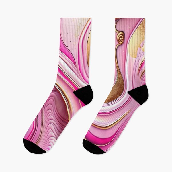 Item preview, Abstract Dark and Light Pink Marble Swirls with Veins of Gold designed and sold by BirdsnStuff.