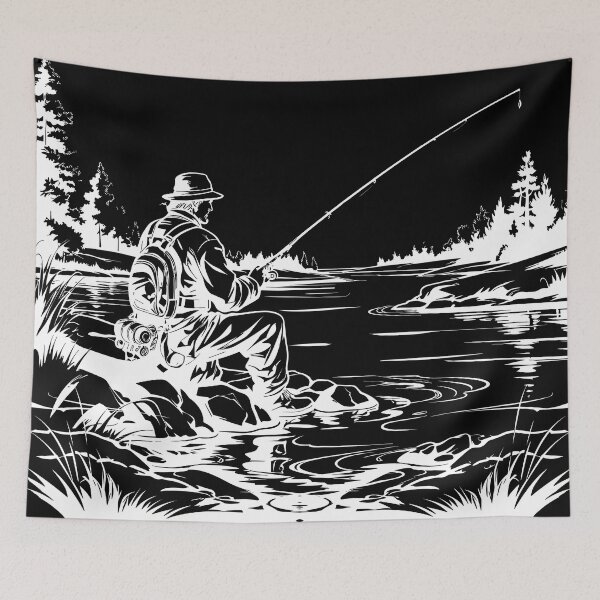 Item preview, Fisherman White Print designed and sold by SteadyRolling.