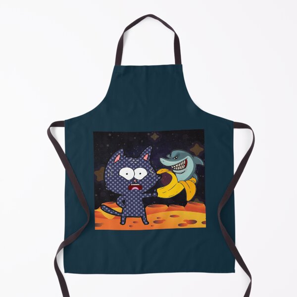 Item preview, BANANA SHARK AND CAT IN SPACEFunny Cat Banana Shark Humor designed and sold by KalSneddon.