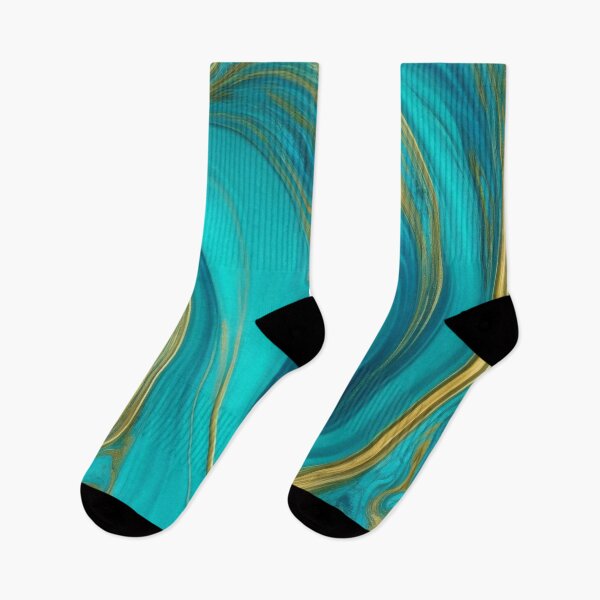 Item preview, Abstract Teal and Turquoise Marble Swirls with Veins of Gold designed and sold by BirdsnStuff.