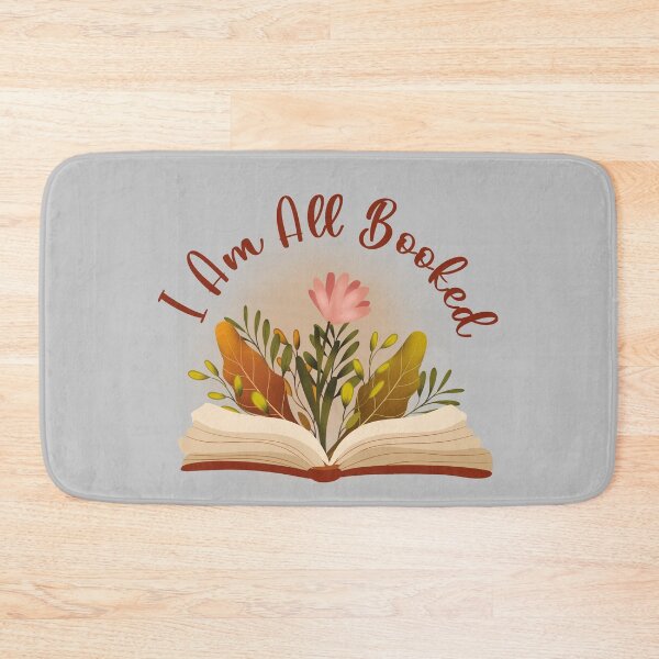 Item preview, I Am All Booked funny quote featuring an flowery open book designed and sold by javajossi.
