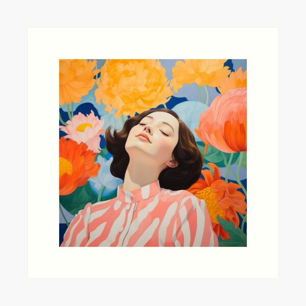 Item preview, Fashion portrait of a woman in giant flowers designed and sold by kushmay.