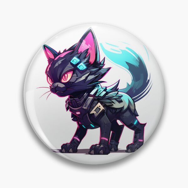 Item preview, Cyberpunk Cat in Neon Colors designed and sold by SchorlCraft.