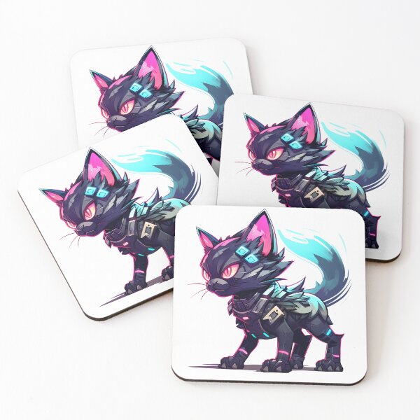 Item preview, Cyberpunk Cat in Neon Colors designed and sold by SchorlCraft.
