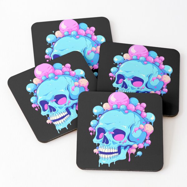 Item preview, Colorful Bubblegum Skull Lollipop Pink and Blue Sweets Juicy Spooky Halloween designed and sold by BubbleBone.