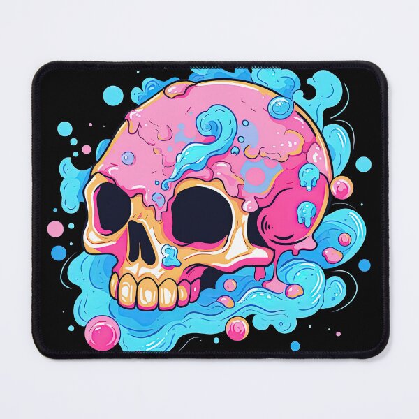 Item preview, Colorful Bubblegum Skull Lollipop Pink and Blue Sweets Juicy Spooky Halloween designed and sold by BubbleBone.