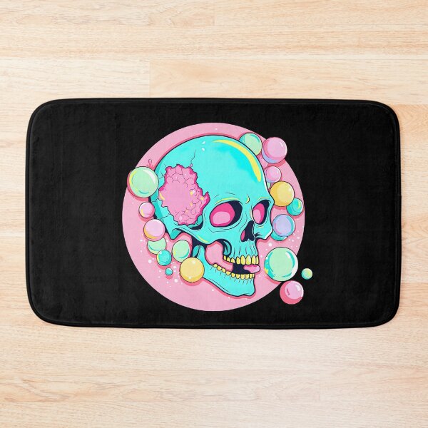 Item preview, Colorful Bubblegum Skull Lollipop Pink and Blue Sweets Juicy Spooky Halloween designed and sold by BubbleBone.