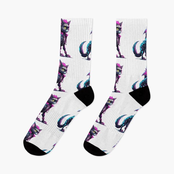 Item preview, Cyberpunk Cat in Neon Colors designed and sold by SchorlCraft.