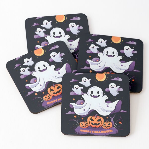 Item preview, Happy Halloween Cute Kawaii Ghosts & Pumpkins - Spooky Decor for All Ages designed and sold by Shegohi.