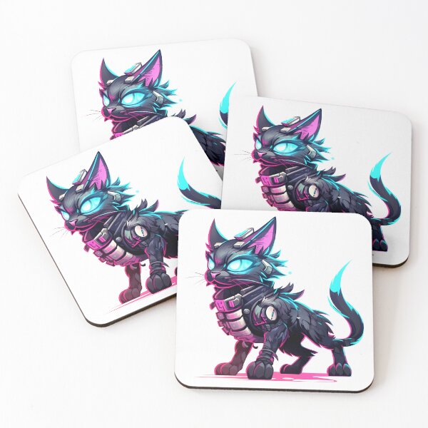 Item preview, Cyberpunk Cat in Neon Colors designed and sold by SchorlCraft.