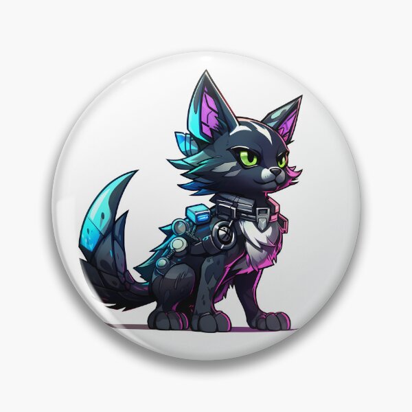 Item preview, Cyberpunk Cat in Neon Colors designed and sold by SchorlCraft.