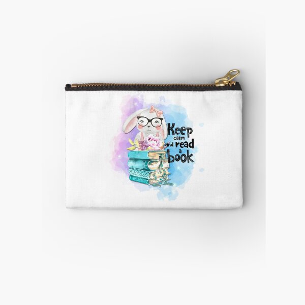 Item preview, Motivational "Keep Calm and Read a Book" quote featuring a cute smart bunny designed and sold by javajossi.