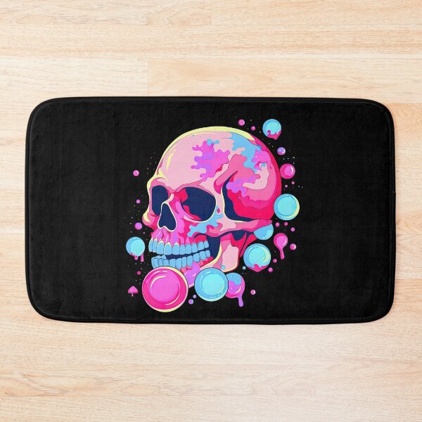 Item preview, Colorful Bubblegum Skull Lollipop Pink and Blue Sweets Juicy Spooky Halloween designed and sold by BubbleBone.