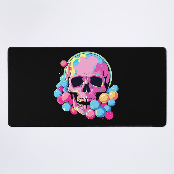 Item preview, Colorful Bubblegum Skull Lollipop Pink and Blue Sweets Juicy Spooky Halloween designed and sold by BubbleBone.