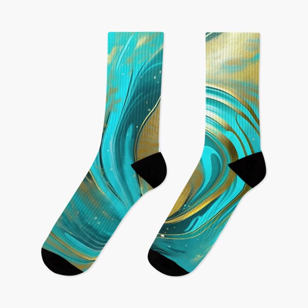 Item preview, Abstract Teal and Turquoise Marble Swirls with Veins of Gold designed and sold by BirdsnStuff.