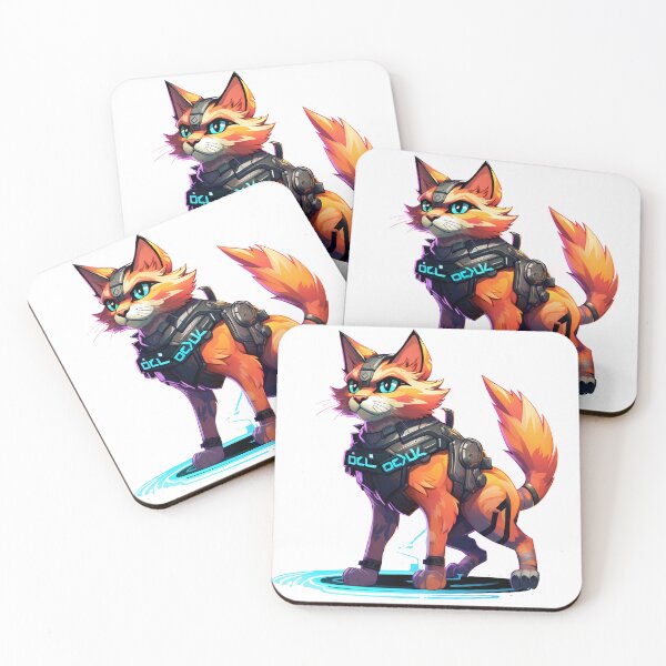 Item preview, Cyberpunk Cat in Neon Colors designed and sold by SchorlCraft.