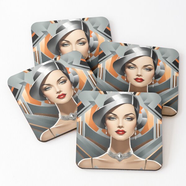 Item preview, Bauhaus Deco Fusion: Portrait of a Woman in Color  designed and sold by VonRauenfeld.