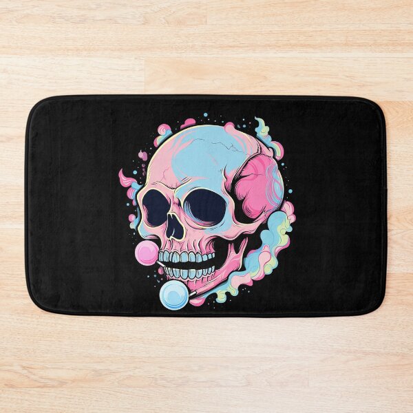 Item preview, Colorful Bubblegum Skull Lollipop Pink and Blue Sweets Juicy Spooky Halloween designed and sold by BubbleBone.
