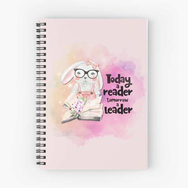 Item preview, Motivational "Today a Reader Tomorrow a Leader" quote featuring a cute smart bunny designed and sold by javajossi.